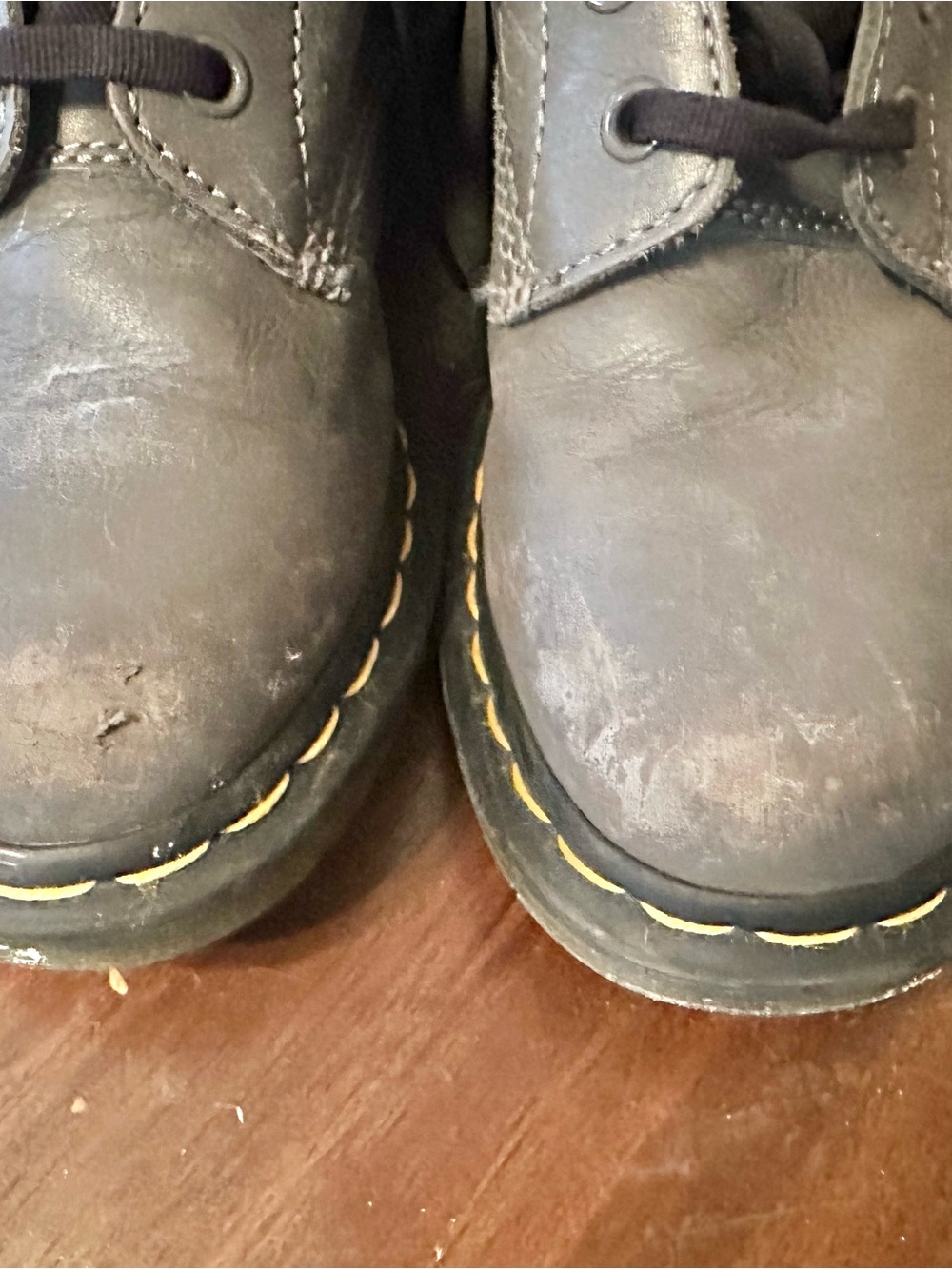 Dr. Martens 1460 Original Gray Leather 8-Eye Lace Up Boots Sz 7 - Picture 2 of 4